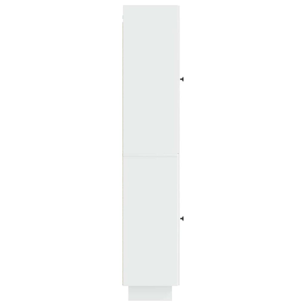 Cabinet Set 2 pcs High Gloss White 34.5 x 33 x 90 cm Particleboard