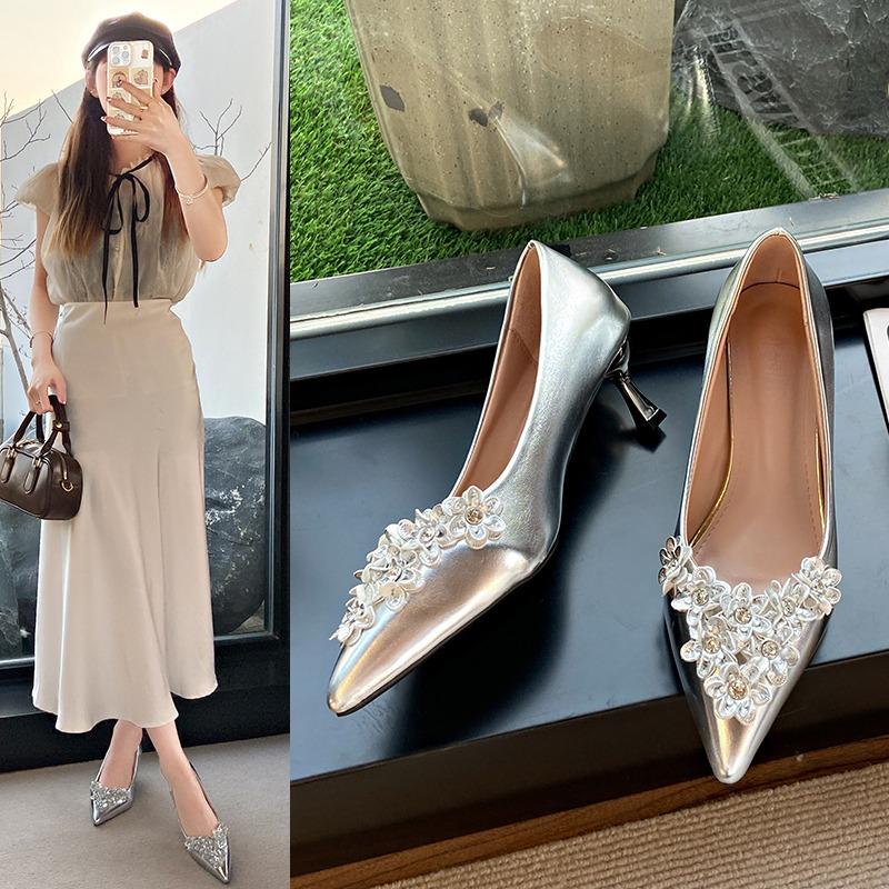 Ladies Shoes Black Flat Women Footwear Pointed Toe Fashion 2024 New Arrival A Walking Comfortable And Low Price Casual Sale 39
