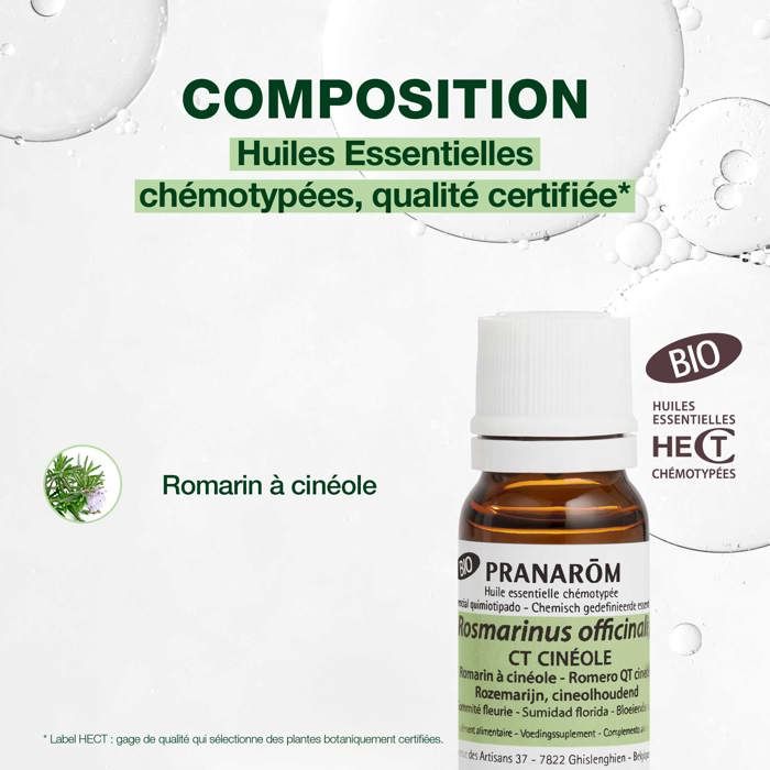 Pranarom Huile Essentielle Bio Romarin à Cinéole 10ml