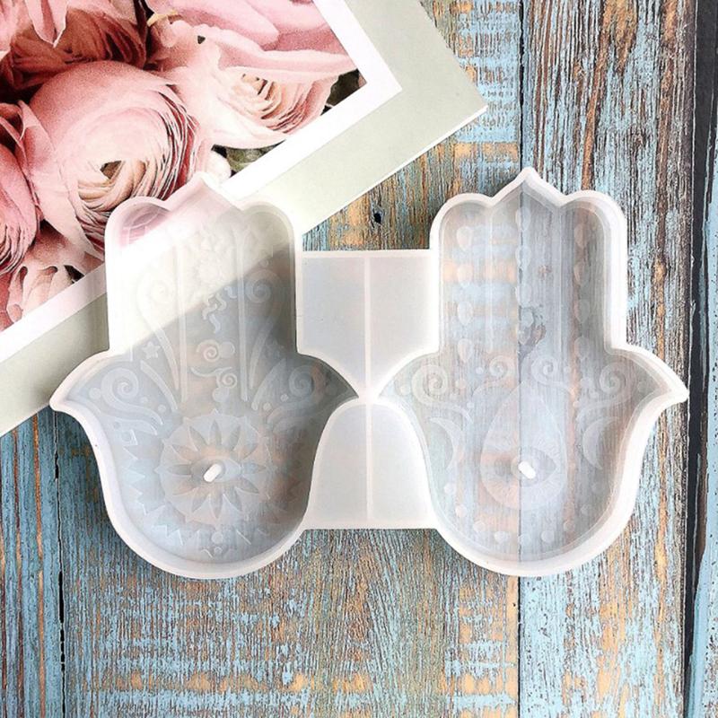 2 Teile/satz Hand Der Fatima Weihrauch Sticks Basis Silikon Form Diy Yoga Zement Gips Blume Des Lebens Weihrauch Halter Tray Home dekoration