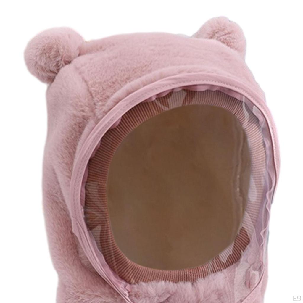 Gorro de invierno con diseño de orejas de animal y mascarilla para aventuras al aire libre