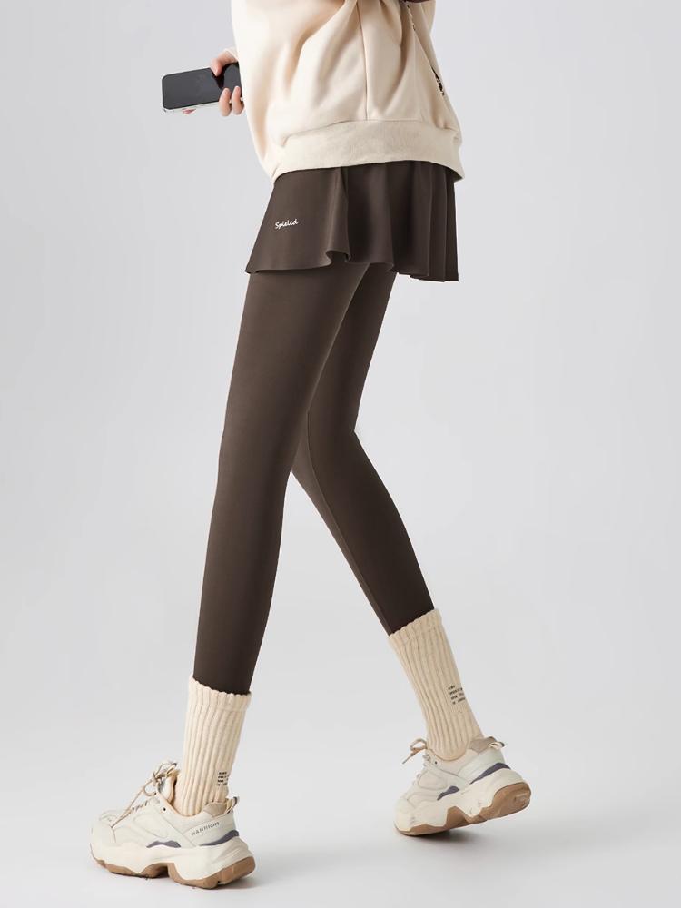 Fleece Leggings Herbst Winter A-Rock Warm Gefälschte Zweiteilige Shark Hosen Frauen Hohe Taille Sport Yoga Nahtlose Leggings