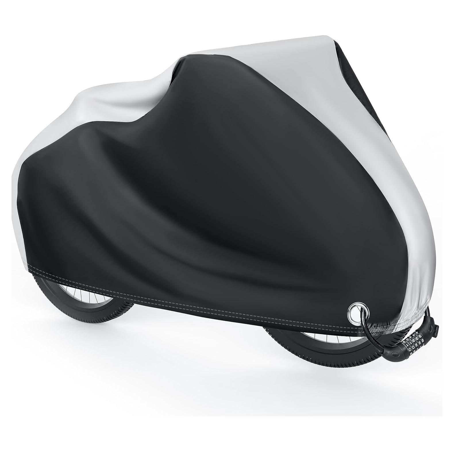 

Чехол для хранения велосипеда, водонепроницаемые чехлы для велосипеда, защита от УФ-пыли, дождя, ветра с отверстием для замка для горной дороги, электрический велосипед, аксессуары для тяжелого велосипеда