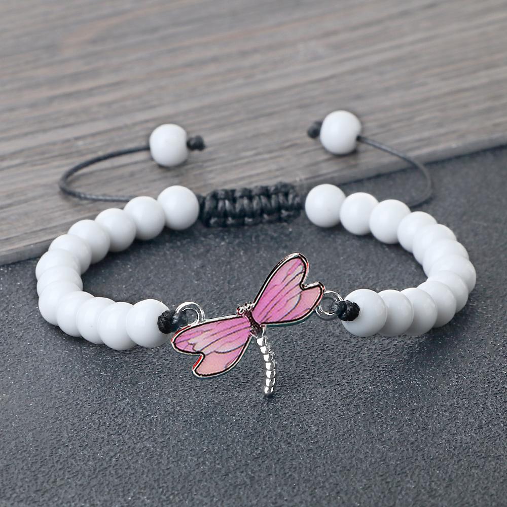 Light Pink Dragonfly Bracelets Dainty Alloys Adjustable Bangles Sweet Romantic Jewelry Gifts For Women Cute s Accessories