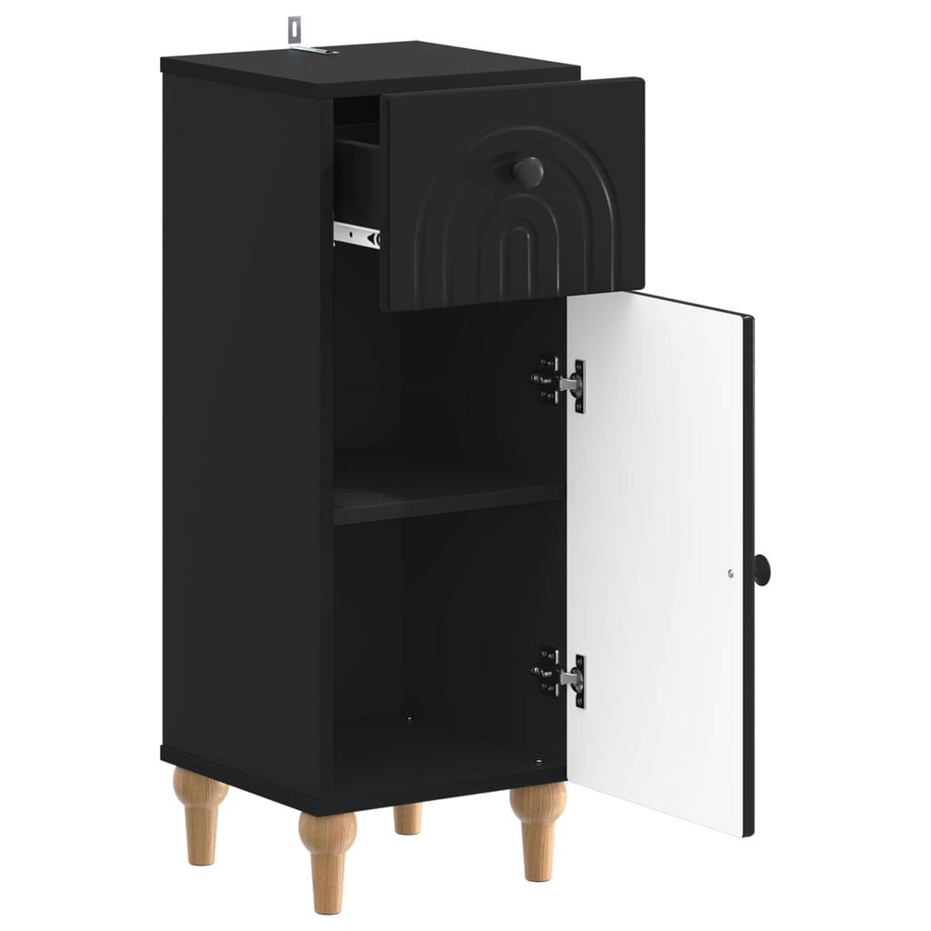 Bathroom Storage Cabinet ALKMAAR Black 30 X 31 X 80 Cm