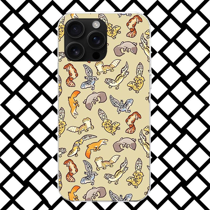 

Lizards Geckos Phone Case for iPhone 17 Air 16 16E 15 14 Plus 13 Mini 12 11 Pro Max 7 8 + SE 2020 Soft Cover Fundas 17 Air 16 16 iPhone 15