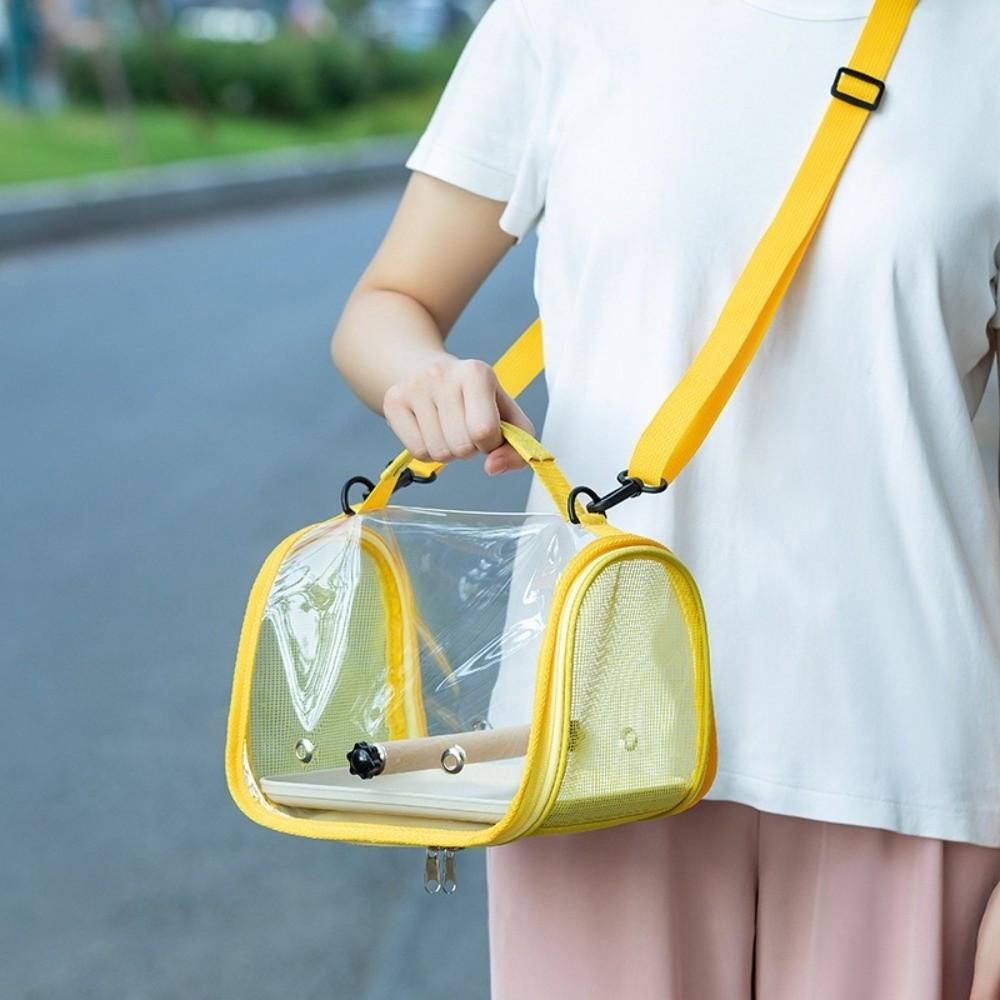 Portable Bird Carrier Bag Folding Breathable Mesh Parrot Out Bag Clear Window Large Capacity Bird Transport Cage Outdoor Travel