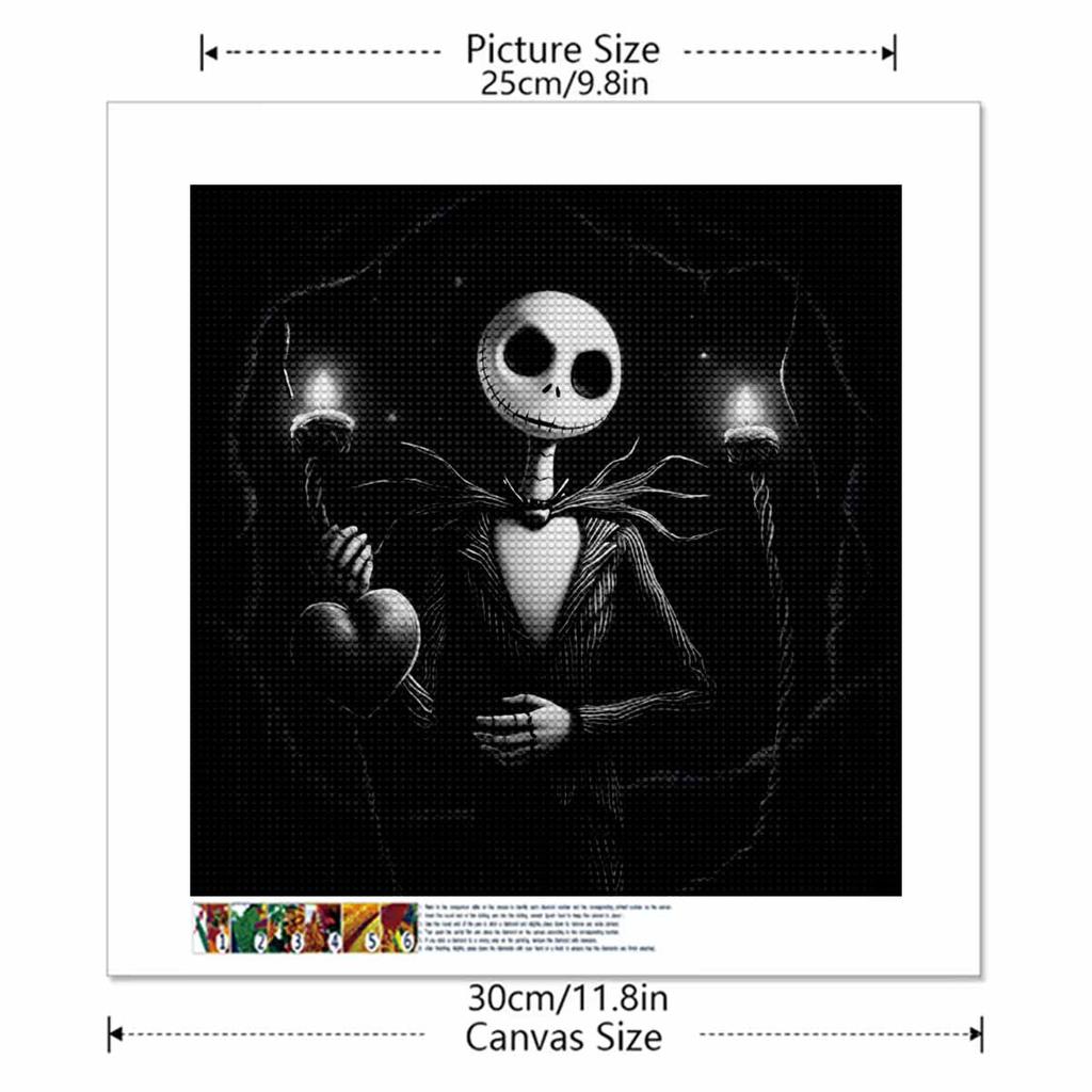 5D DIY Diamond Painting Decorative Skeleton Full Round Drill Scenery Diamond Embroidery Cross Stitch Kits Home Decor Gift