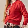 MAXZA Unbalanced Button Round Neck Cardigan Zf03qd003na