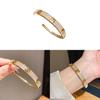 18k Gold Plated Zirconia Hollow Cuff Bracelet For Women Fashion Jewelry