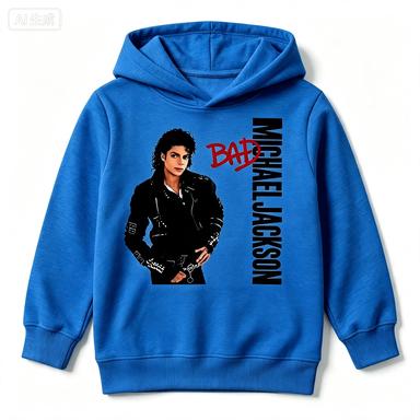Felpa con cappuccio grafica Michajackson per bambini, felpa con cappuccio casual a maniche lunghe per ragazzi e ragazze, moda streetwear, abbigliamento per bambini