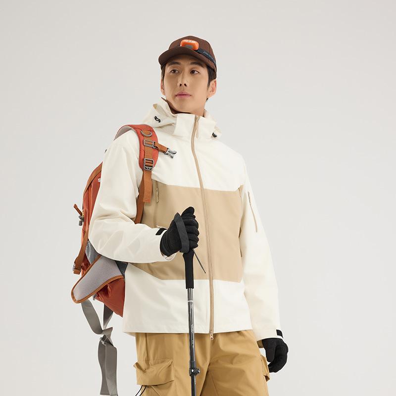 3-in-1 jacket men's and women's outdoor windproof and waterproof professional mountaineering ski jacket customization