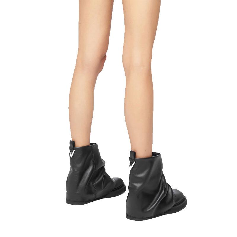 Yeni Süet Savaş Botları Kadın Sokak Stili Katlanabilir Moda Botçuklar Günlük Yuvarlak Burun Düz Giyilen Modern Botlar