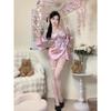 Domila Seductive Lingerie Sexy Deep V Flower Fox Dream Two-dimensional Open Placket Japanese Kimono Uniform Set