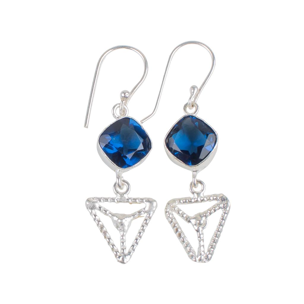London Blue Topaz Gemstone 925 Sterling Silver Jewelry Handmade Earrings 2.00" EE-45-3