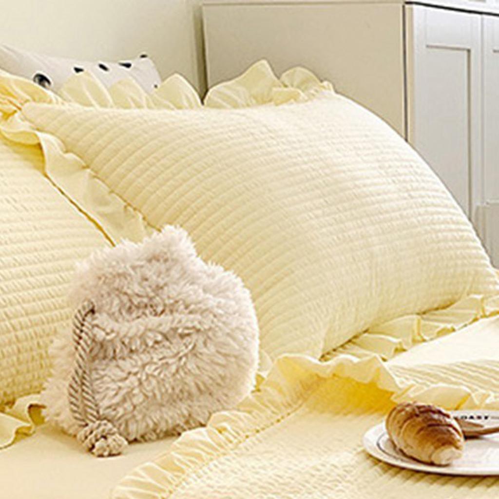 Cotton Pillowcase Pure Color Home Fashion Elegant Tencel Embroidery Pattern Summer Pillow Cover