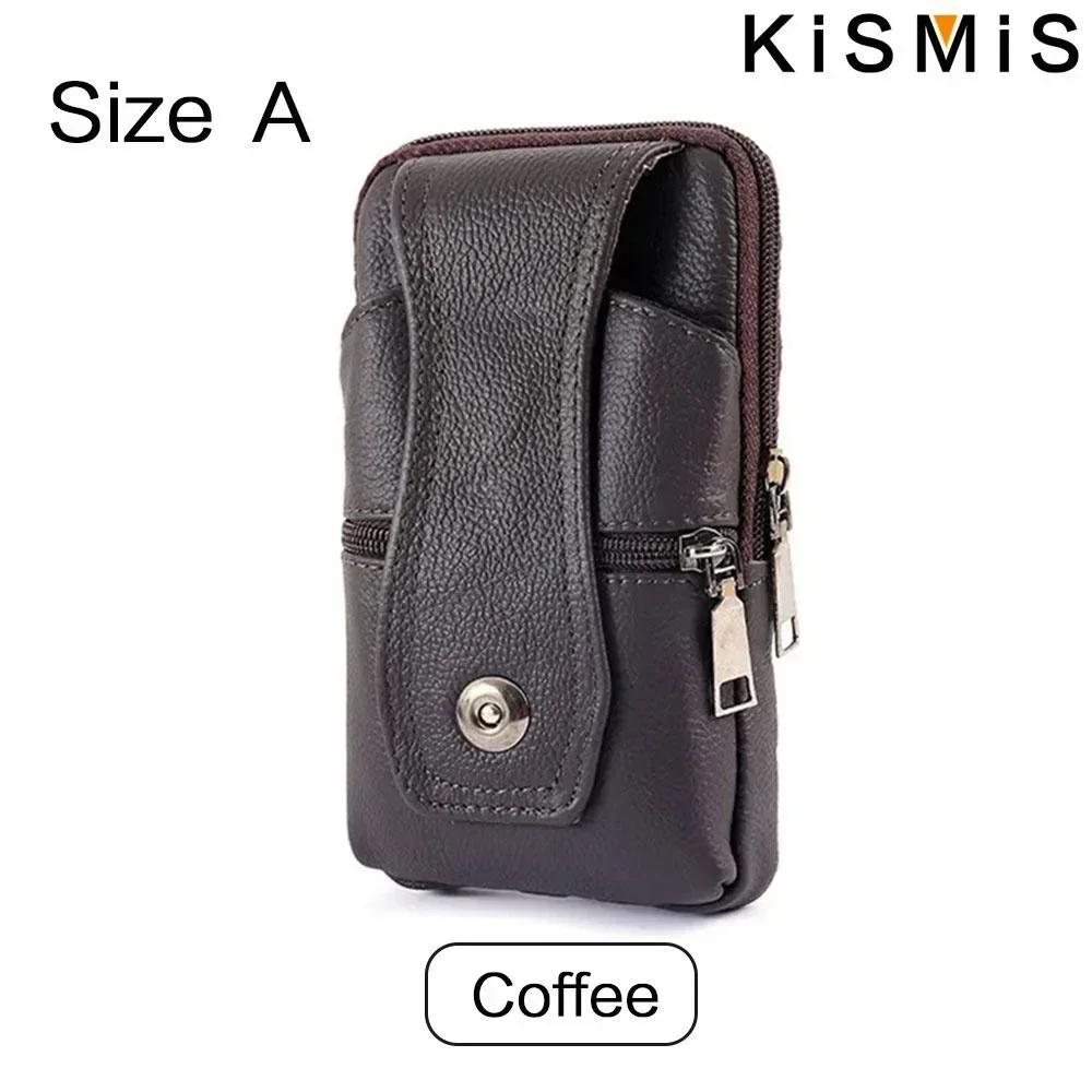 

Mens Leather Waist Bag Multifunction Fanny Pack Large Capacity Crossbody Shoulder Bag Multi Pockets Leather
