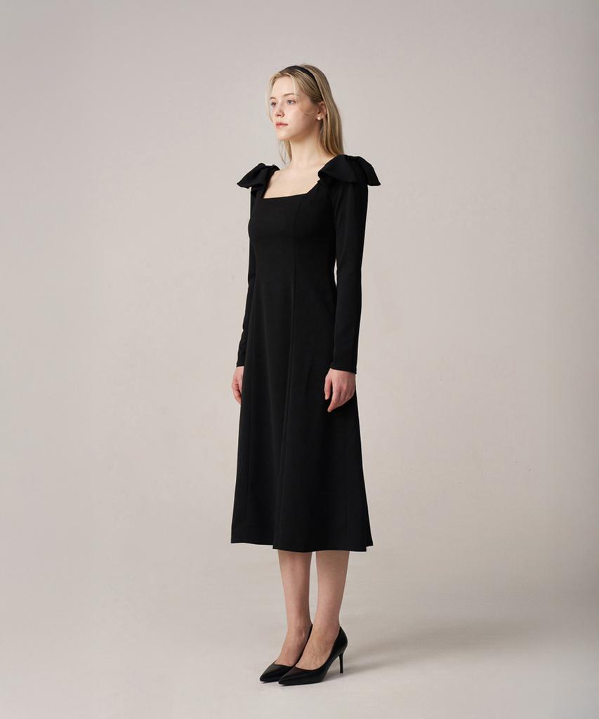 SQUSQUARE Audrey Ribbon Dress_Classic Black