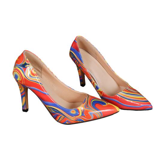 Women's Pointed Pumps Colorful High Heel Slip-On Wedding Shoes Thin Heels Bridal