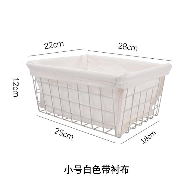 Direct supply Nordic rose gold storage basket, desktop snack wrought iron storage basket, multi-functional storage basket