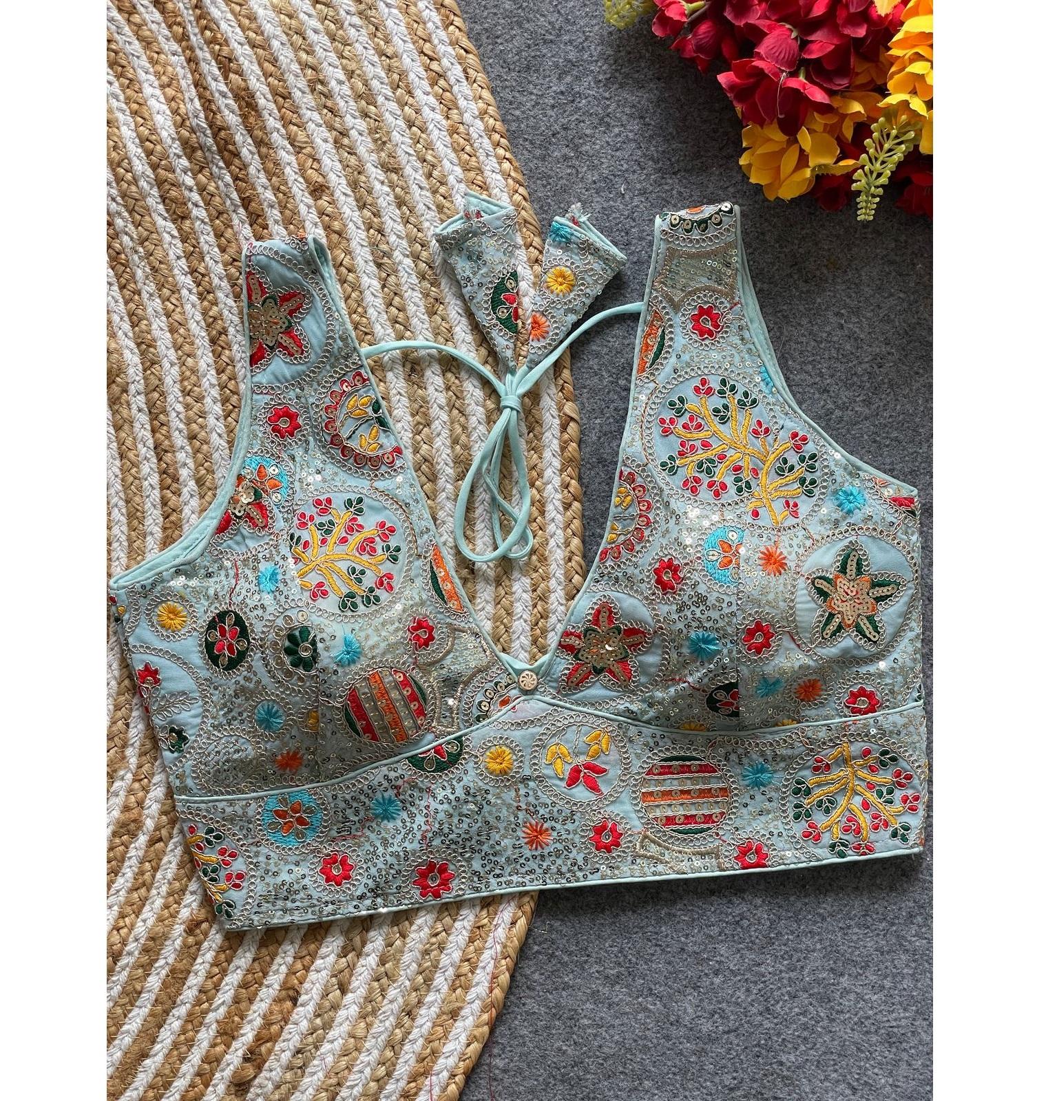 

Женская дизайнерская праздничная одежда в стиле Болливуд, блузка чоли с тяжелой кодировкой 36