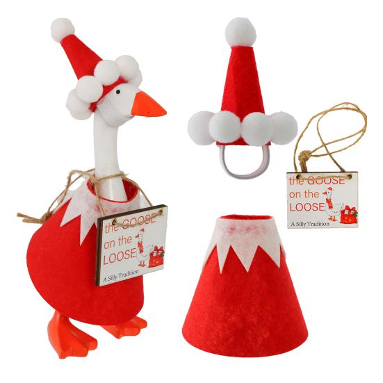 Christmas Porch Goose Outfits for 23 Inch Goose Statue Felt Tree/Snowman/Reindeer