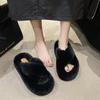 New Women's Winter Thick Sole Slippers Suede Open Toes 7cm Thick Bottom Shoes for Women Keep Warm Anti-slip Middle Follow Indoor