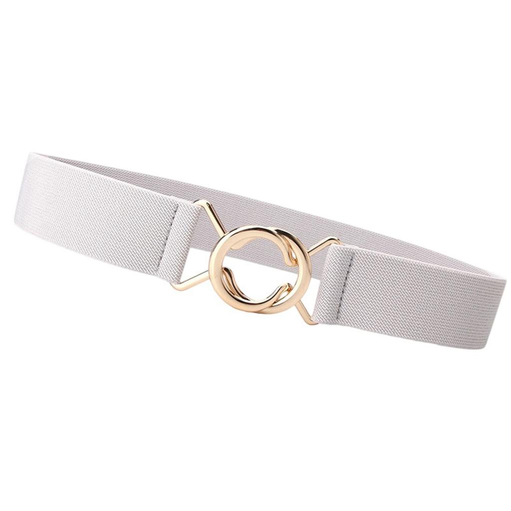 Elastic Waist Belt Stretch Waist Cincher Adjustable Metal Buckle Waistband For Dresses Skirts Pants Women Everyday Wear