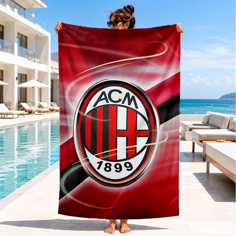 AC Mailand Strandtuch, Schnelltrocknend, Pflegeleicht, Geeignet für Fitness und Strandurlaub, Sport-Essential