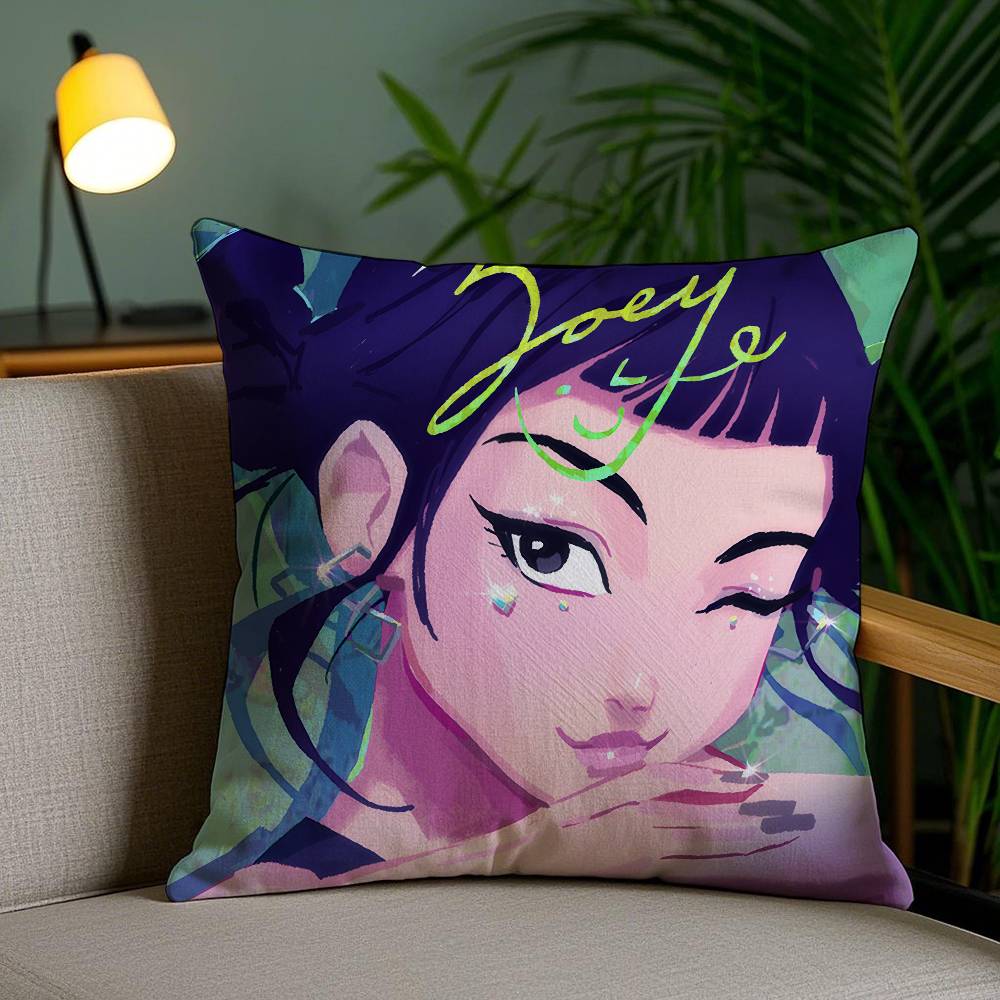 Anime K-Kpop Demon Hunters Pillow Case Short Plush Double-Sided Printing Home Machine Washable In Winter Cushion Cover
