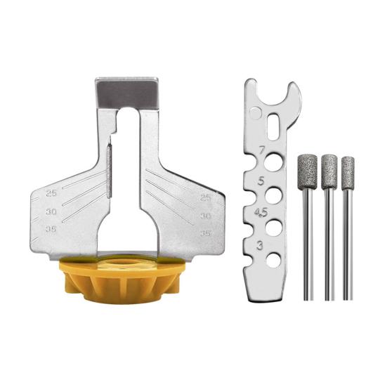 Zubehör für Kettensägenschärfer, verstellbar, einfach zu verwendendes Kettensägen-Schärf-Aufsatz-Set, Heim- und Gartengeräte