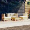 Day and Night - Day and Night MGarden Furniture 5 Pieces and Cushions Solid Cream Pine Wood