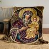 Flannel Blanket with Religious Art Pattern of the Virgin Mary and Baby Jesus, for Bedroom, Living Room, Sofa, and Naps