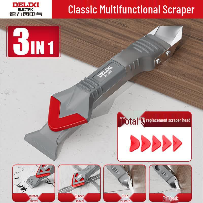 Delixi Multi-function Caulk Remover & Scraper Metal Head