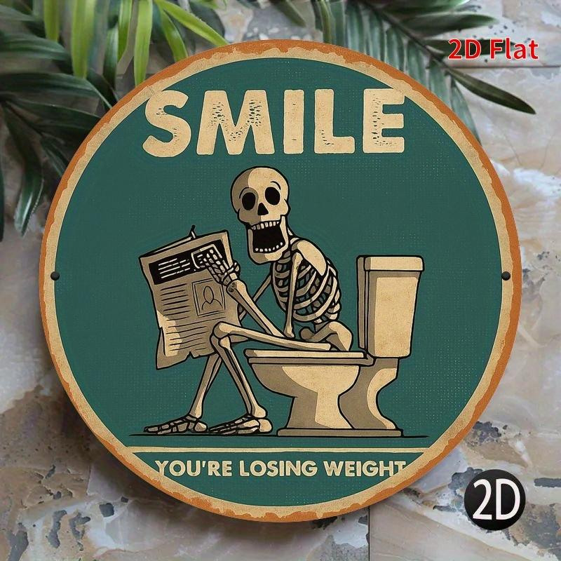 D Flat pc Ghost Jokes in The Toilet Front Door Porch Living Room Bedroom Home Decor Rustic Wall Art Decoration