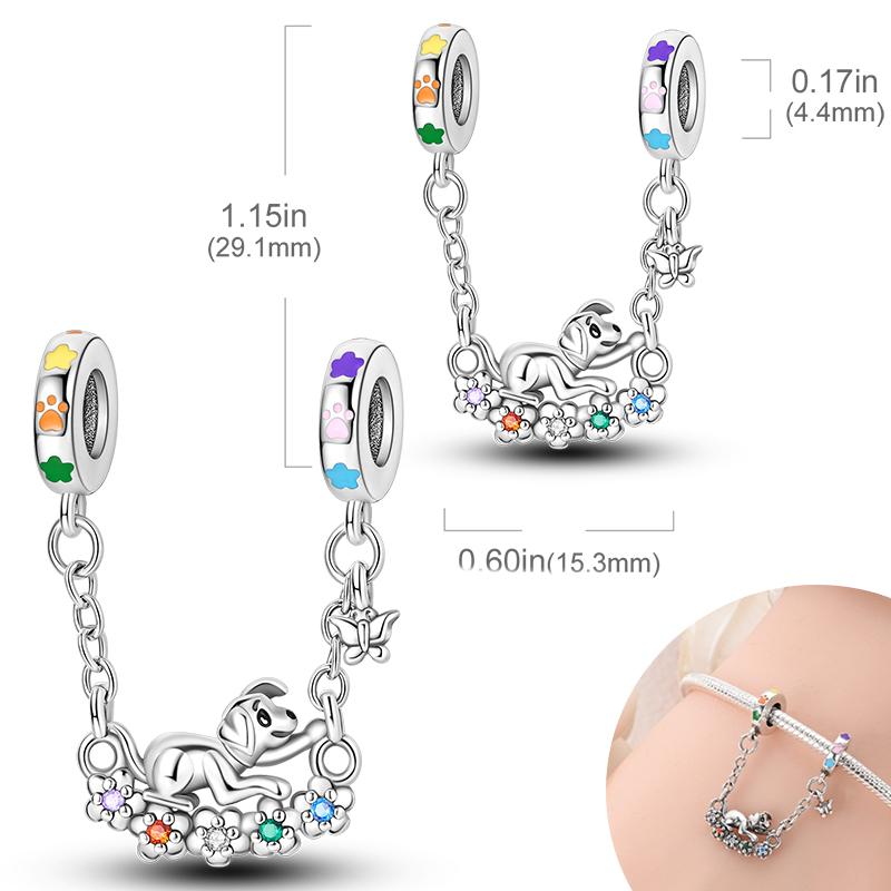 New Copper Plated Cute Dog Pets Charms Beads Fit Original Bracelet Charms Diy For Women Pendant Beads Jewelry Gift