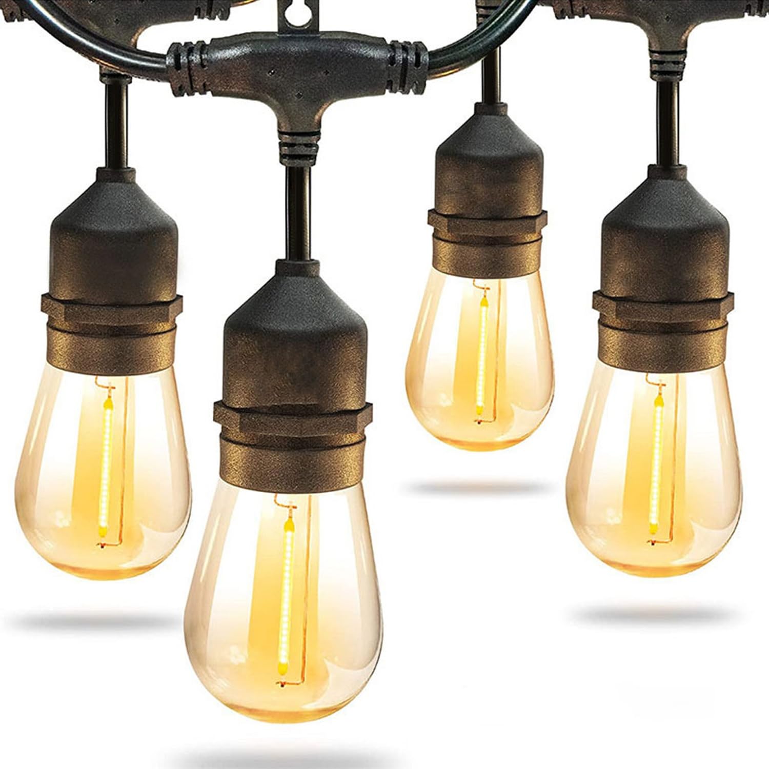 

SUCCUL LED String Light 7 E26 Bulbs Perfect for Outdoor and Authentic Extension Connecting Illumination Rainproof and Rainproof AC Plug 7 Lights Cord, чёрный