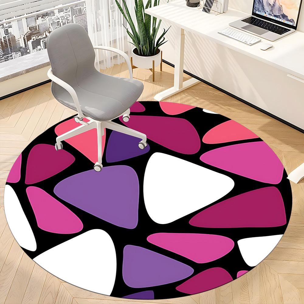 1pc Abstract Pattern Office Round Rug, Non-slip, Soft and Durable Office Rug for Interior Decoration, Perfect for Office, Beautiful Decoration yy26031