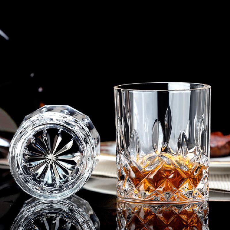 European Crystal Whiskey and Beer Glass, Thick and Transparent Design