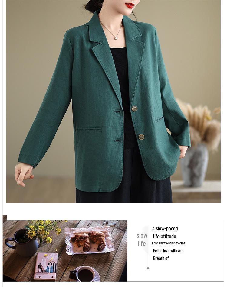 [In Stock] 2025 Spring Artistic Loose Lapel Long Sleeve Women's Suit Jacket