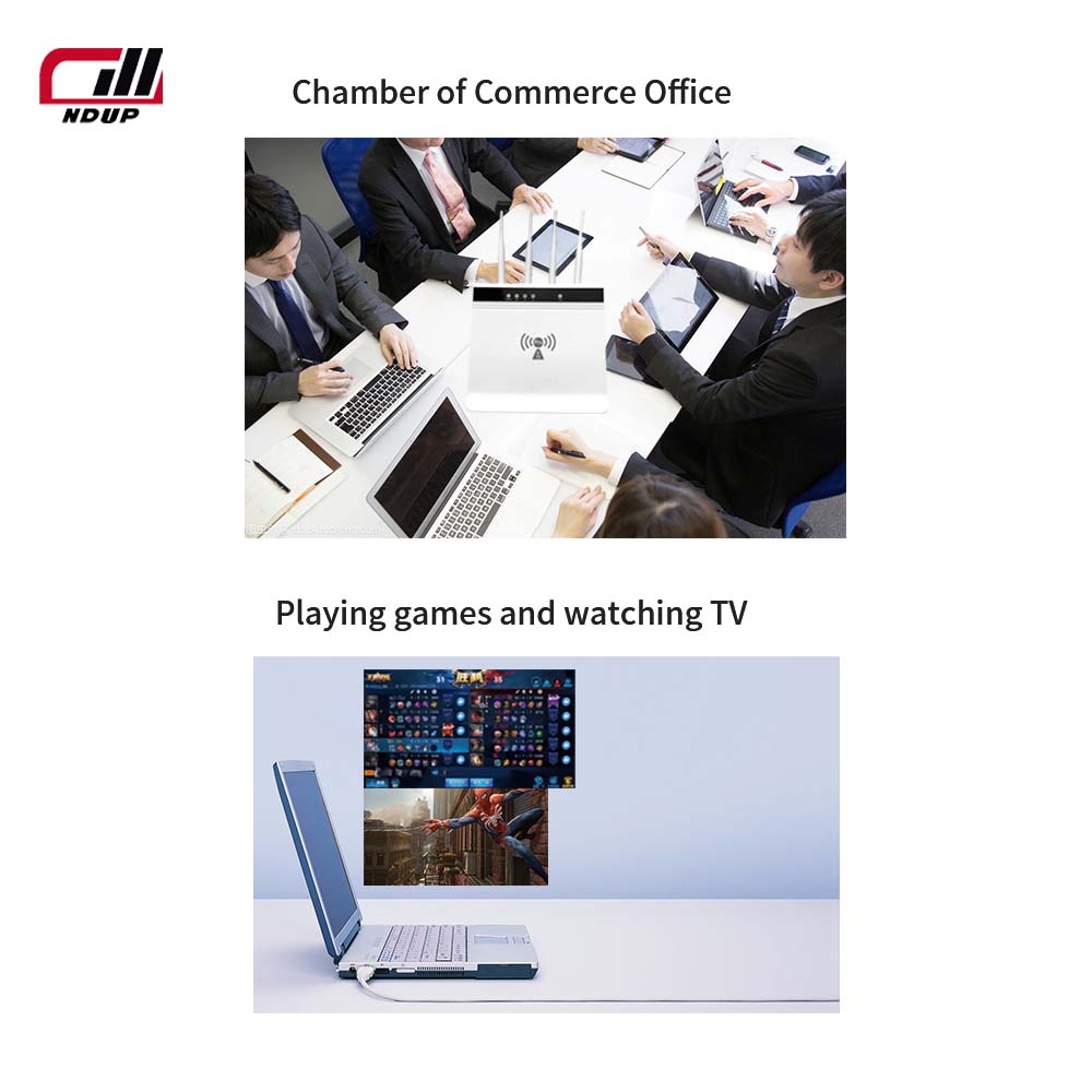 NDUP H822 WiFi Router - 4 LAN Ports, Pocket WiFi, LTE SIM Card Modem, 300Mbps, 4G Router, CAT 6