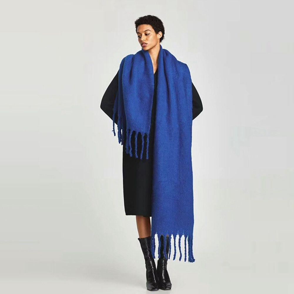 Winter Korean Style Scarves Pashmina  Wraps Female Cashmere Shawl Cashmere Scarves Solid Scarf