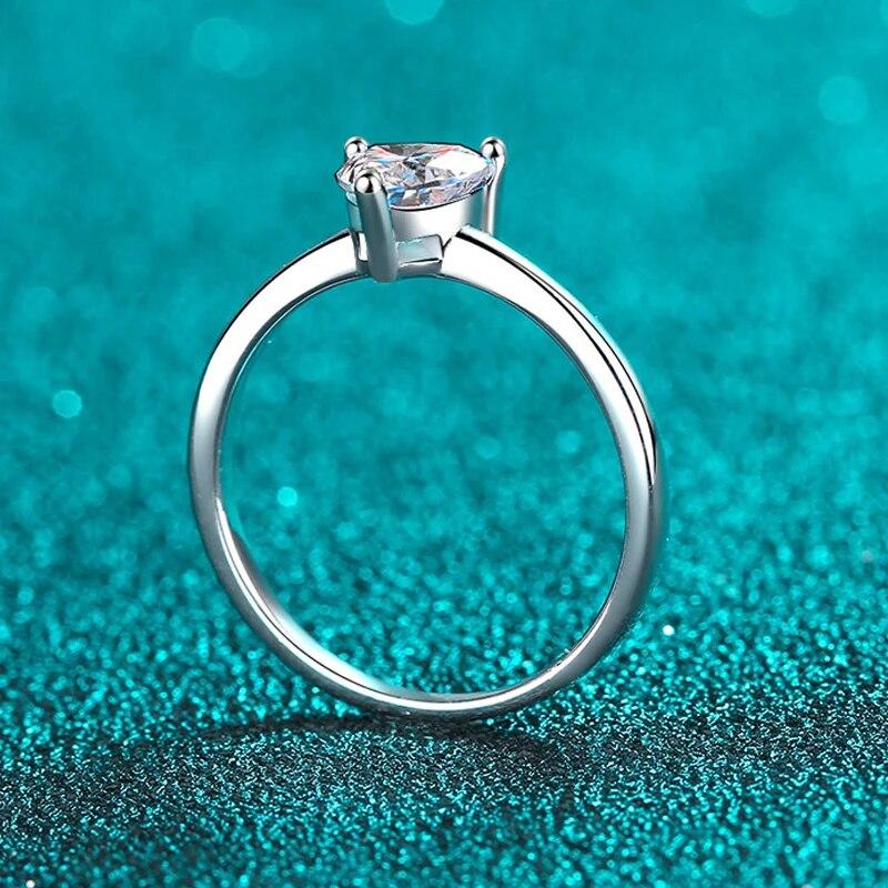 Bague en or blanc 0,5 ct et 5 mm en moissanite taille cœur pour femme, argent massif S925, diamants de laboratoire, alliance de luxe, bijoux GRA