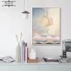 Nordic Sun Moon Pink Cloud Landscape Dreamy Poster Wall Art Canvas Painting and Print for Modern Home Cuadros Decoration Picture