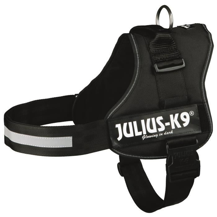 Harnais - Julius-K9 - Power - XL 82-118 cm - Noir - Antiallergique et Réfléchissant