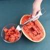 1/4Pcs 2-In-1 Stainless Steel Fruit Fork Cutter Watermelon Slicer Tool Easy To Use Dual Head Fruit Slicer for Home Kitchen Gadget