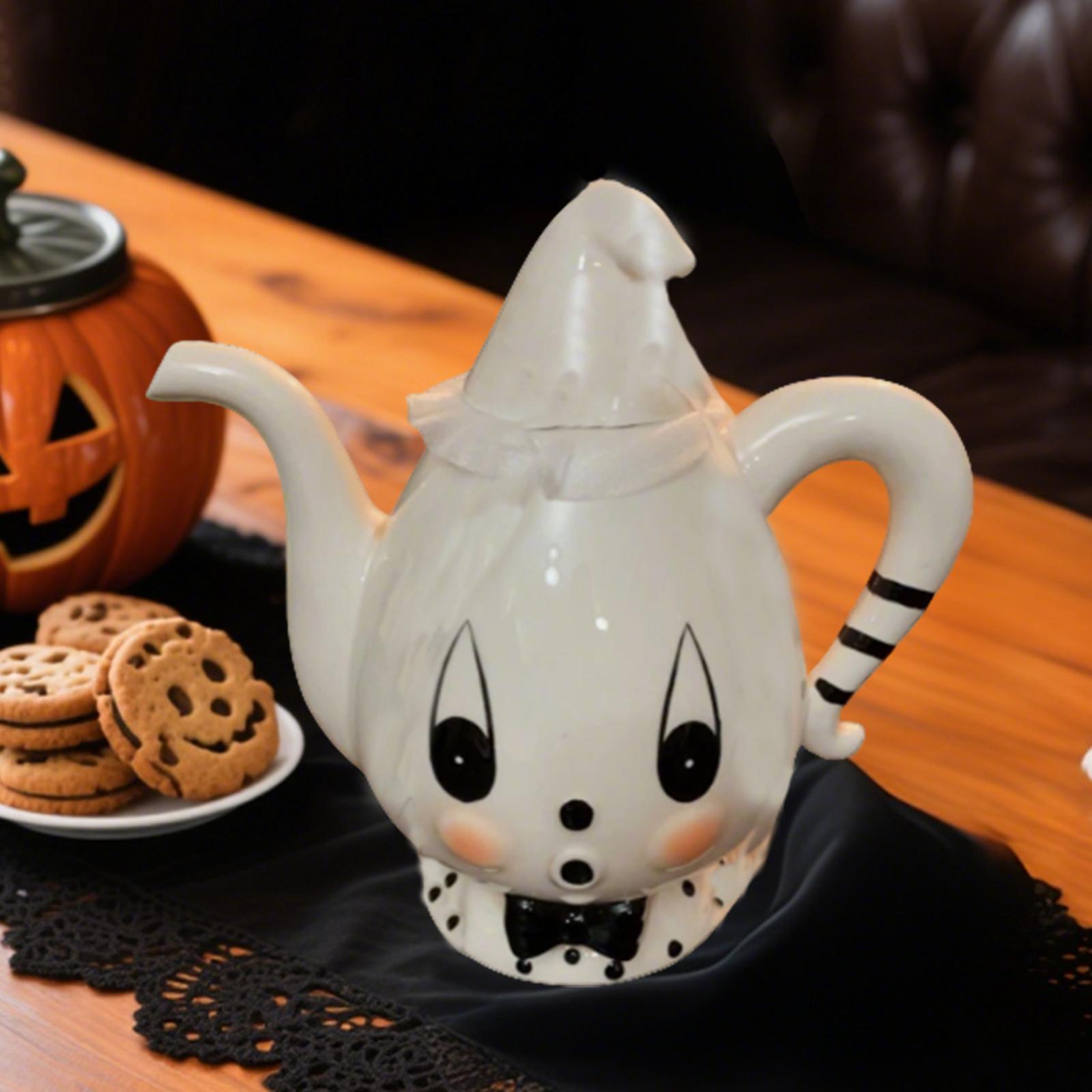 

Halloween Home Decorations, Cute Halloween Teapot. 8 Inches Tall. Halloween Items One Size