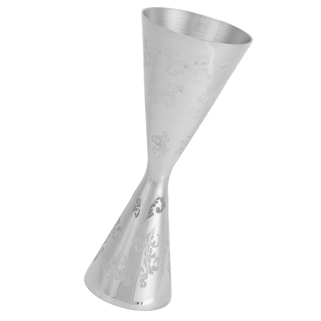 Jigger Stainless Steel Leaves Stripe Double Head Cocktail Bartending Jigger Cup for Bar 60ml 90ml