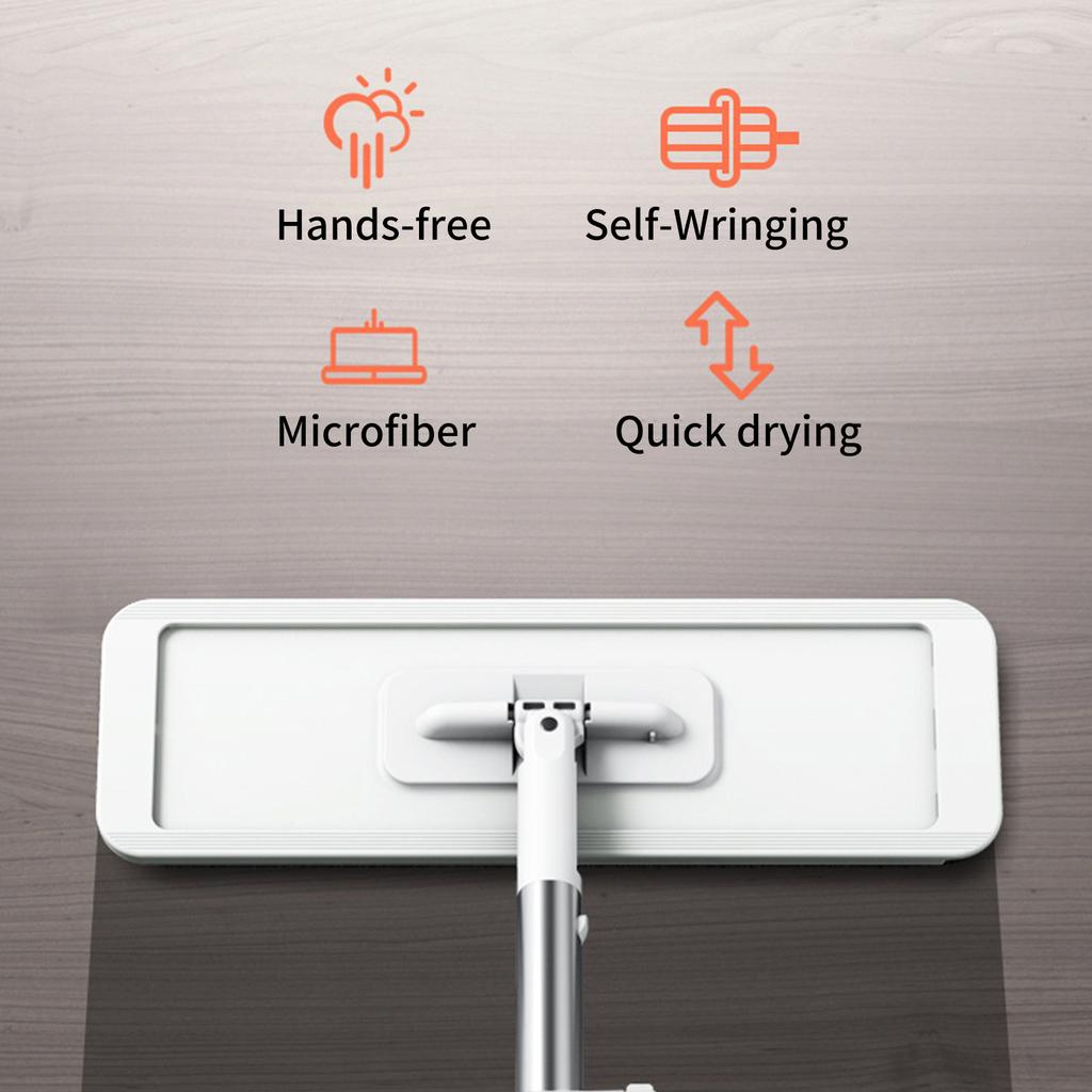 Microfiber Mop Floor Cleaning System Washable Pads Reusable Dust Mops with 4PCS Soft Refill Pads Hardwood Wood Floor