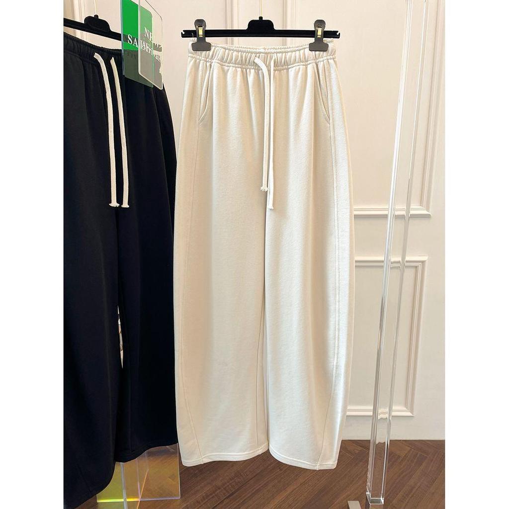 Spring Gray High-Waisted Casual Women's Wide-Leg Sweatpants